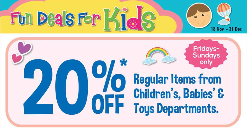 Featured image for BHG offers 20% off children's, babies' & toys reg-priced items (Fri-Sun) from 18 Nov - 31 Dec 2016