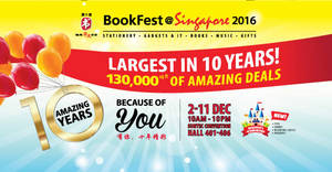 Featured image for BookFest books & stationery fair at Suntec Singapore from 2 – 11 Dec 2016