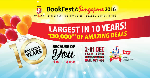 Featured image for BookFest books & stationery fair at Suntec Singapore from 2 - 11 Dec 2016