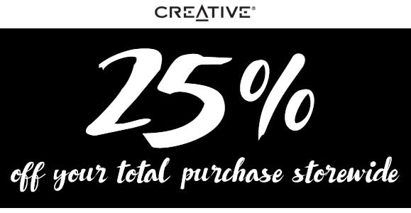 Featured image for Creative Store offers 25% off storewide with coupon code from 21 Nov - 4 Dec 2016