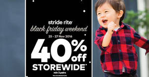 Featured image for (EXPIRED) Stride Rite throws 40% off storewide this Black Friday weekend from 25 – 27 Nov 2016
