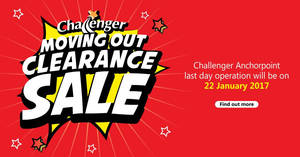 Featured image for (EXPIRED) Challenger up to 70% off moving out clearance sale at Anchorpoint from 29 Dec 2016 – 22 Jan 2017