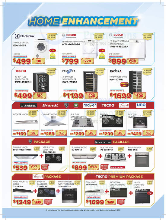 Washers, Wine Cooler, Hobs, Hoods, Ovens, HA Audio House 29 Dec 2016