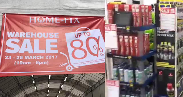 Featured image for Home-Fix warehouse sale offers discounts of up to 80% OFF from 23 - 26 Mar 2017