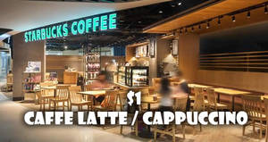 Featured image for (EXPIRED) $1 Starbucks Caffe Latte/Cappuccino with DBS/POSB Apple Pay payments on 30 Mar 2017
