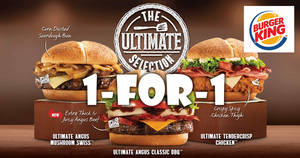 Featured image for (EXPIRED) Burger King: 1-for-1 Ultimate Selection Value Meal (U.P. $8.90 – S$9.90) with UOB mobile payments from 24 – 28 Apr 2017