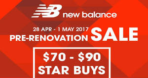 Featured image for (EXPIRED) New Balance 20% off storewide & more sale at Velocity@Novena Square from 28 Apr – 1 May 2017
