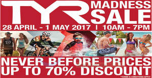Featured image for (EXPIRED) TYR’s Madness Sale offers discounts of up to 70% off! Happening from 28 Apr – 1 May 2017