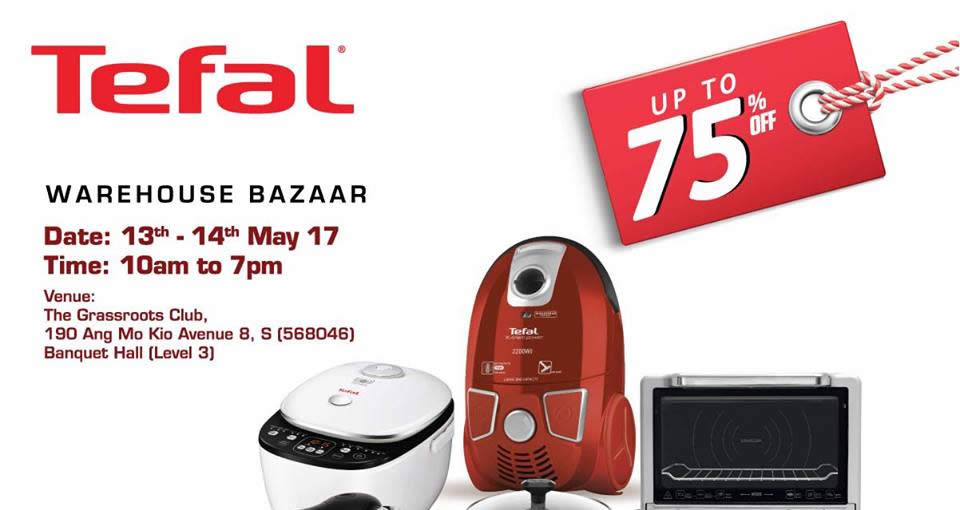 Featured image for Tefal up to 75% off warehouse bazaar sale for two-days only from 13 - 14 May 2017