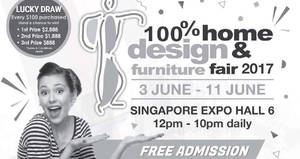 Featured image for (EXPIRED) 100% Home Design & Furniture Fair 2017 at Singapore Expo from 3 – 11 Jun 2017