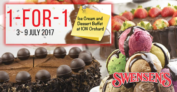 Featured image for Swensen's: 1-for-1 Ice Cream and Dessert Buffet at ION Orchard! Valid from 3 - 9 Jul 2017