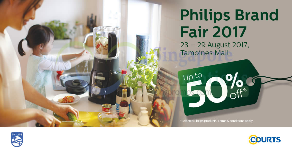 Featured image for Philips up to 50% off brand fair at Tampines Mall from 23 - 29 Aug 2017