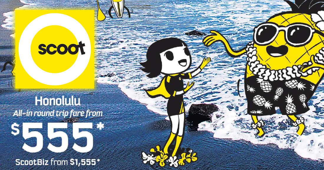 Featured image for Scoot: Fly to Honolulu in Hawaii fr $555 all-in return! Book from 4 - 8 Oct 2017
