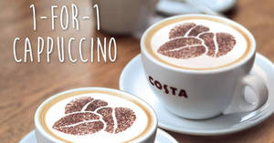 Featured image for (EXPIRED) Costa Coffee: 1-FOR-1 cappuccino at 6 outlets! From 13 – 26 Dec 2017