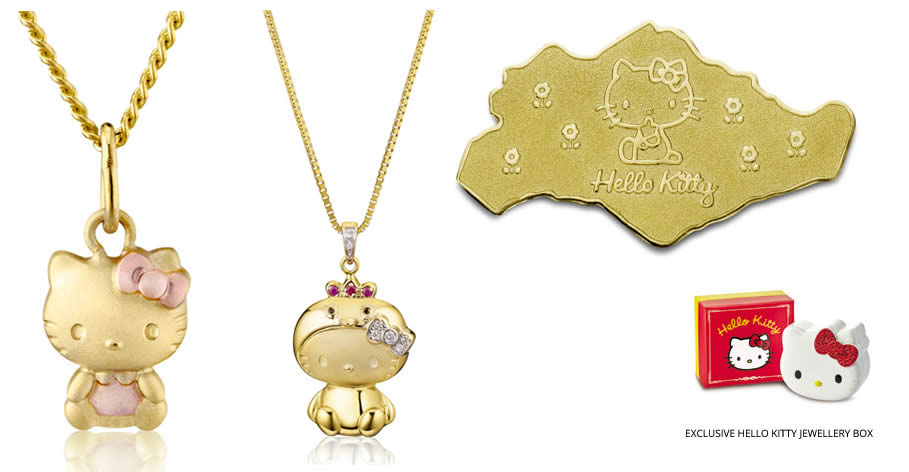 Hello Kitty Gold Necklace Set