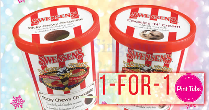 Featured image for Swensen's: 1-FOR-1 takeaway pint tubs at ALL outlets from 18 - 22 Jun 2018