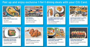 Featured image for Citibank cardholders enjoy 1-for-1 deals at over 10 restaurants! From 10 Jun 2018