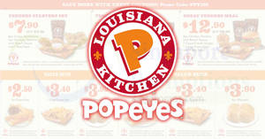 Featured image for (EXPIRED) Popeyes: NEW dine-in & takeaway discount coupon deals! Valid till 23 Jul 2018