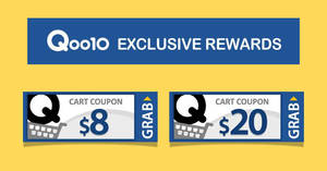 Featured image for (EXPIRED) Qoo10: Grab free $8 and $20 cart coupons! From 9 – 10 Jun 2018