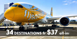 Featured image for (EXPIRED) Scoot: Promo fares fr $37 to over 30 destinations one-day promo! Book on 19 Jun 2018