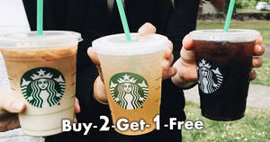 Featured image for (EXPIRED) Starbucks: Buy-2-get-1-free on all handcrafted drinks when you pay with your Starbucks Card! From 4 – 7 Jun 2018
