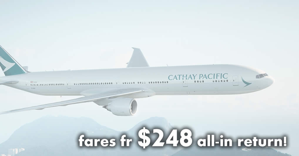 Featured image for Cathay Pacific: Enjoy promo fares fr $248 all-in to over 45 destinations with UOB cards! Book by 4 Mar 2019