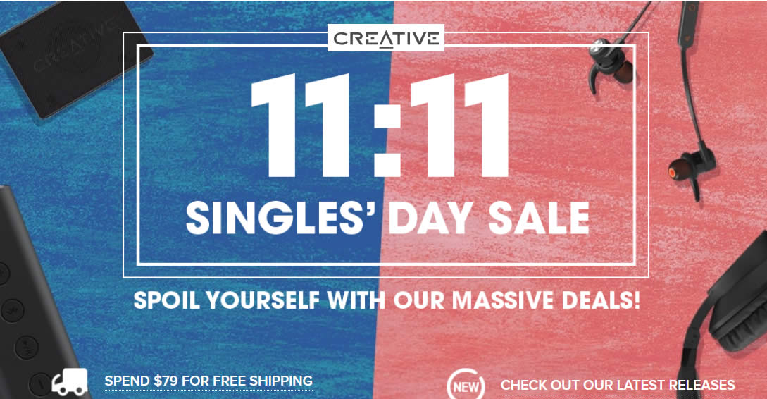 Featured image for Creative eStore is offering 11.11 Singles Day deals with discounts up to 65% OFF! Ends 11 Nov 2018