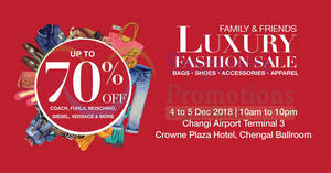 Featured image for (EXPIRED) Luxury Fashion Family & Friends Sale from 4 – 5 Dec 2018