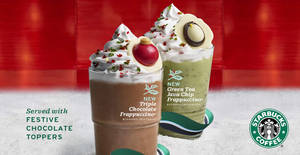 Featured image for Starbucks: New Triple Chocolate Frappuccino and Green Tea Java Chip Frappuccino from 3 December 2018
