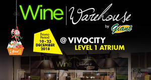 Featured image for (EXPIRED) Giant Wine Warehouse atrium sale at Vivocity from 10 – 23 Dec 2018