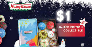 Featured image for (EXPIRED) Krispy Kreme: Enjoy a Christmas Tin for S$1 (U.P. S$24.90) with OCBC cards on Apple Pay till 31 Dec 2018