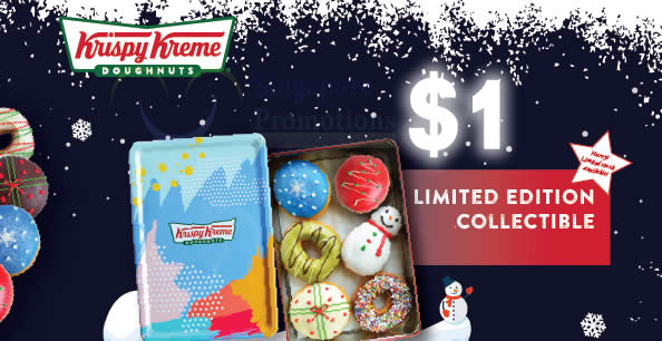 Featured image for Krispy Kreme: Enjoy a Christmas Tin for S$1 (U.P. S$24.90) with OCBC cards on Apple Pay till 31 Dec 2018