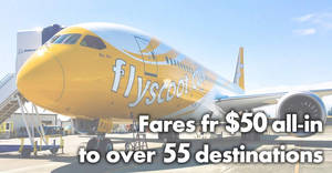 Featured image for (EXPIRED) Scoot: ONE-day sale – Fares fr $50 all-in to over 55 destinations! Happening on 4 December 2018
