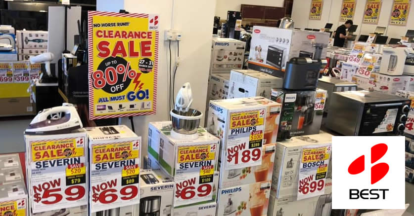 Featured image for BEST Denki clearance sale returns with discounts of up to 80% off from 27 - 31 Mar 2019