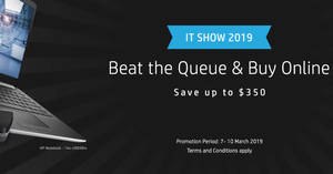 Featured image for HP’s IT Show deals are available online – Save up to $350! From 7 – 10 Mar 2019