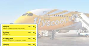 Featured image for (EXPIRED) Scoot: 50% off over 50 destinations one-day sale on Tuesday, 23 April 2019!