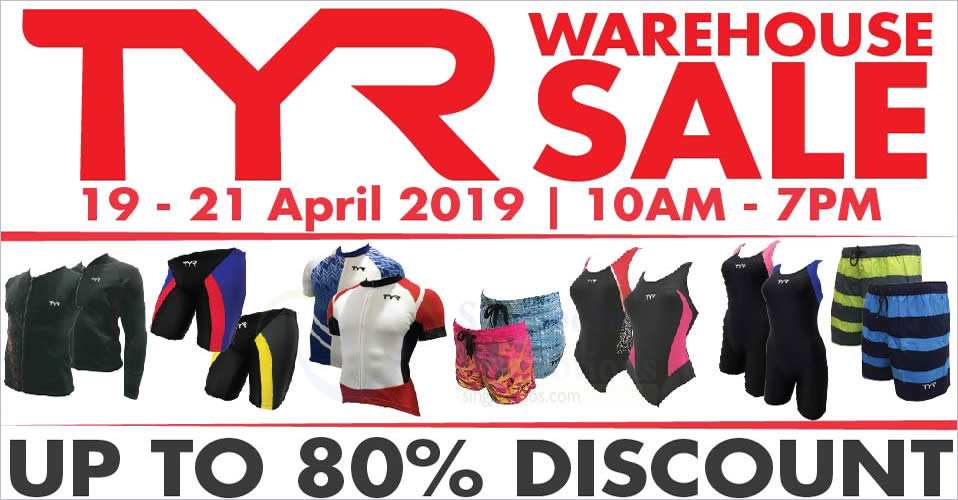 Featured image for TYR up to 80% off warehouse sale from 19 - 21 April 2019