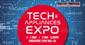 Featured image for (EXPIRED) Harvey Norman Tech & Appliances EXPO from 3 – 5 May 2019