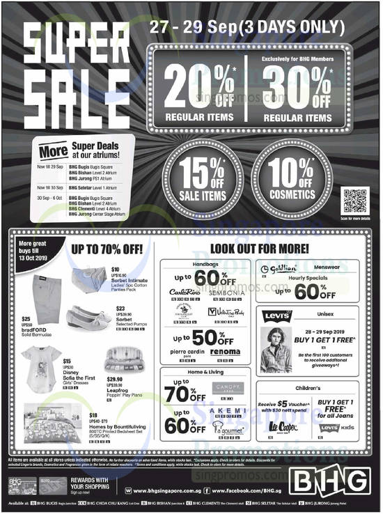 BHG Super Sale 26 Sep 2019