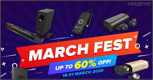 Featured image for (EXPIRED) Creative’s March Fest offers savings of up to 60% off till 31 March 2020