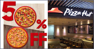 Featured image for Pizza Hut S’pore: Enjoy 50% off all pizzas of all flavours for delivery/takeaway online orders