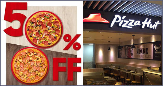 Featured image for Pizza Hut S'pore: Enjoy 50% off all pizzas of all flavours for delivery/takeaway online orders