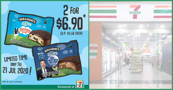Featured image for Ben & Jerry's Pint Slices are going at 2-for-$6.90 (U.P. $11) at 7-Eleven outlets till 21 July 2020