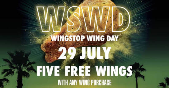 Featured image for Wingstop: Free 5 wings with any wing purchase on Wednesday, 29 July 2020
