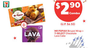 Featured image for (EXPIRED) 7-Eleven: 55% off Mr Popiah Biryani Wrap + 7-Select Choco Lava Cake combo from 14 – 17 August 2020
