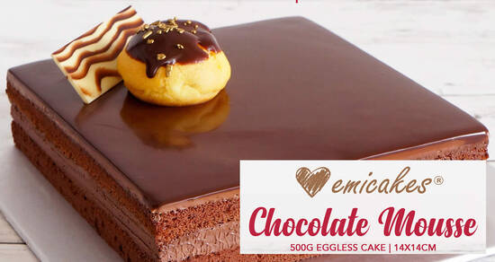 Featured image for $19.90 (usual $29.90) for Emicakes Luscious Eggless Choc Mousse Cake deal with free delivery from 17 August 2020