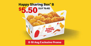 Featured image for (EXPIRED) McDelivery’s Happy Sharing Box® B is going at $5.50 with this promo code valid till 10 August 2020
