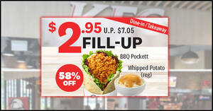 Featured image for (EXPIRED) KFC: $2.95 for BBQ Pockett + reg Whipped Potato (usual $7.05) for dine-in/takeaway orders till 12 September 2020