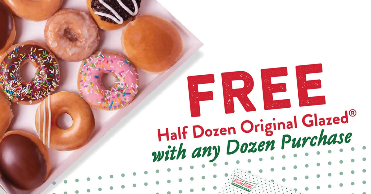Featured image for Krispy Kreme: Free Half Dozen Original Glazed with any purchase of a Dozen doughnuts from 14 Aug 2020