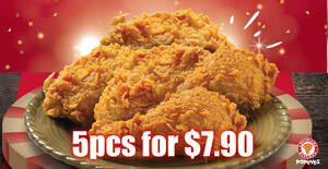 Featured image for (EXPIRED) Popeyes Day Deal of 5pc chicken for $7.90 is now open for preorder. Collection from 8 – 10 Sep 2020
